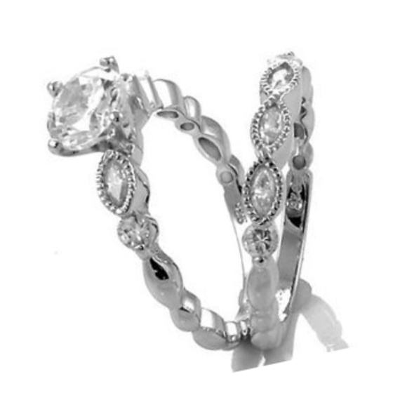 Contemporary Engagement Wedding Ring Set size 9 - Picture 4 of 4